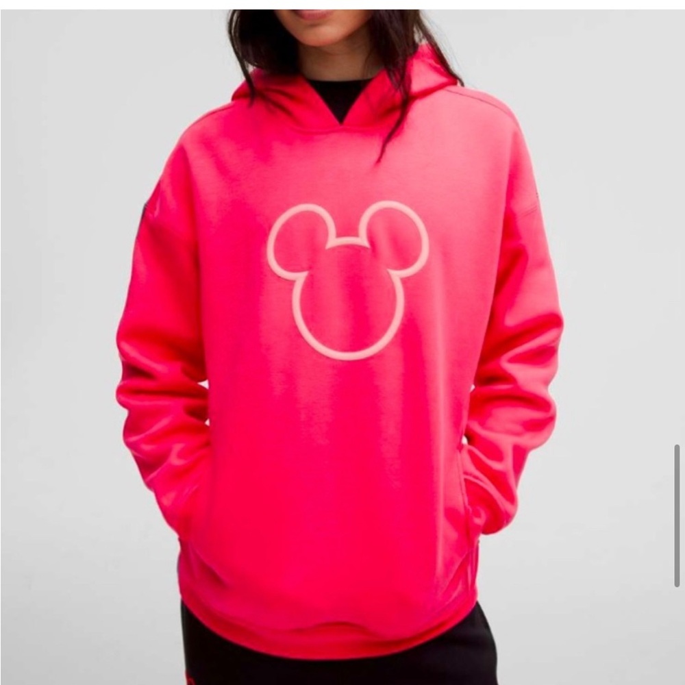 Disney Pink Hoodie with Mickey Mouse Outline
